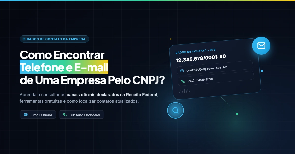Como Encontrar Telefone e e-mail de Uma Empresa Pelo CNPJ?