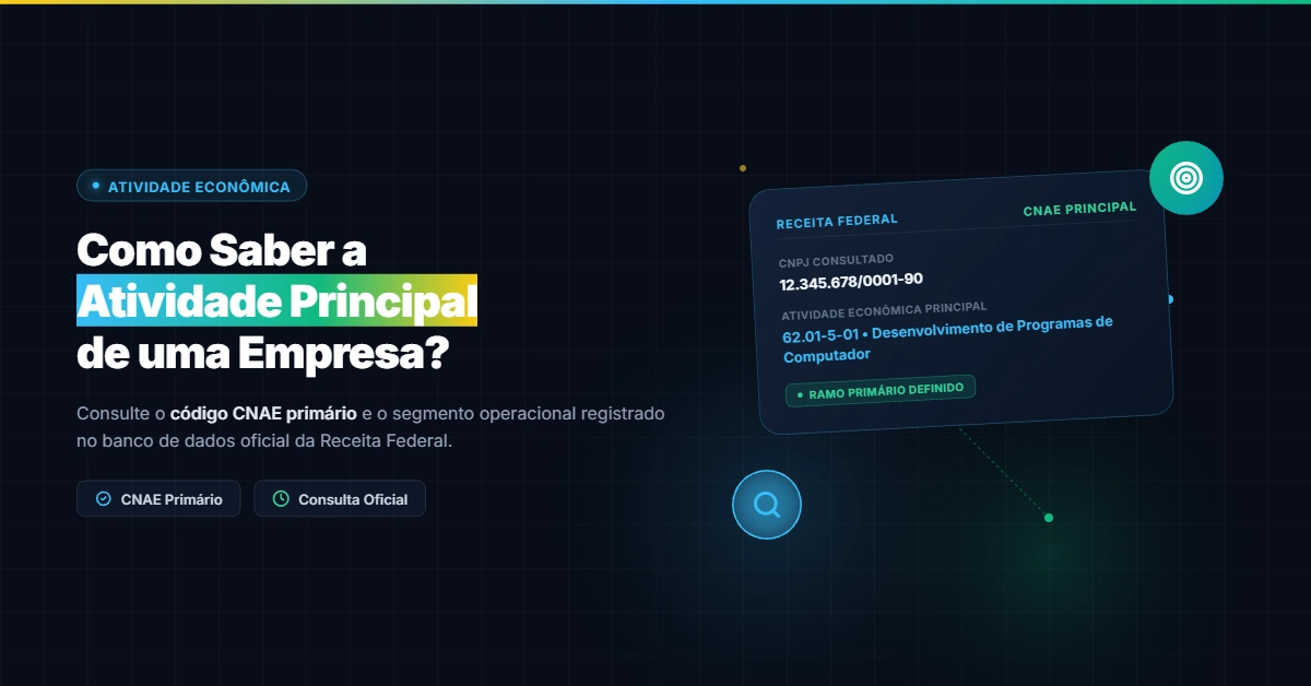 Como Saber a Atividade Principal de Uma Empresa pelo CNPJ?