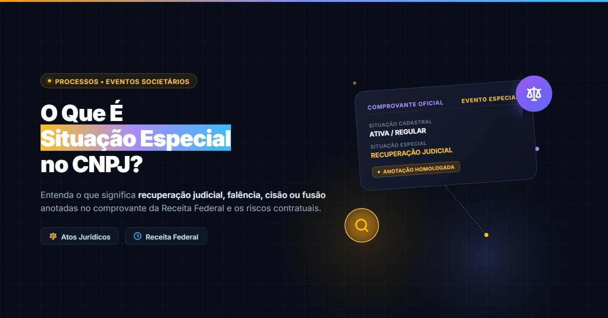 O Que é Situação Especial no CNPJ?